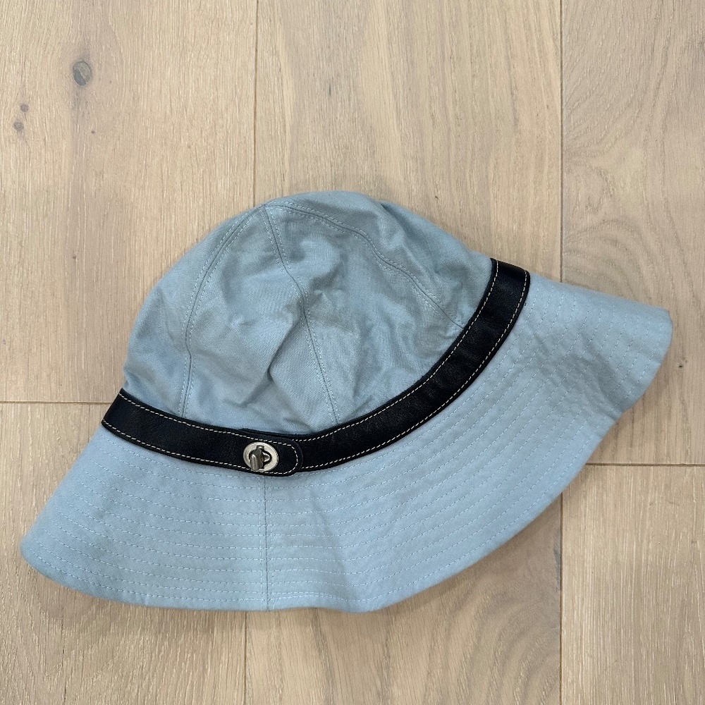 Coach Light Blue Bucket Hat with Buckle